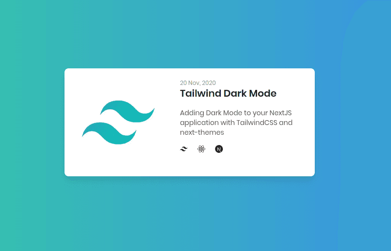 tailwind light mode card