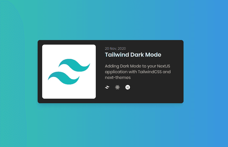 tailwind dark mode card